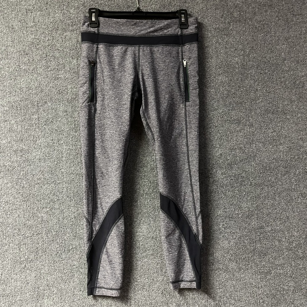 Lululemon Inspire Tight II Leggings Womens 8 Heather Gray‎ 4 Way Stretch Logo
